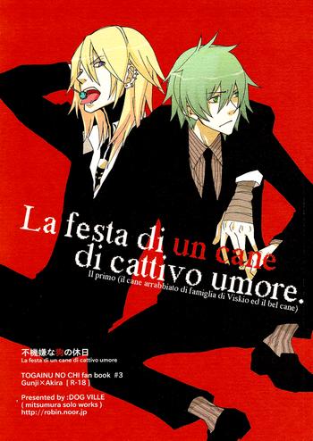 La festa di un cane di cattivo umore.