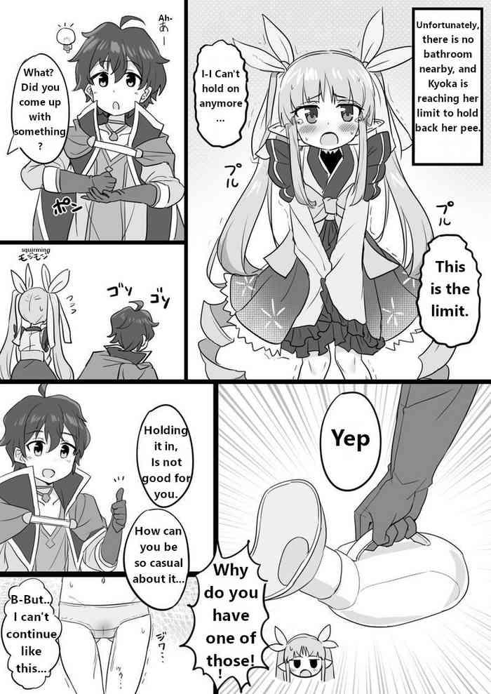 A manga about Kyouka-chan peeing in a held urinal