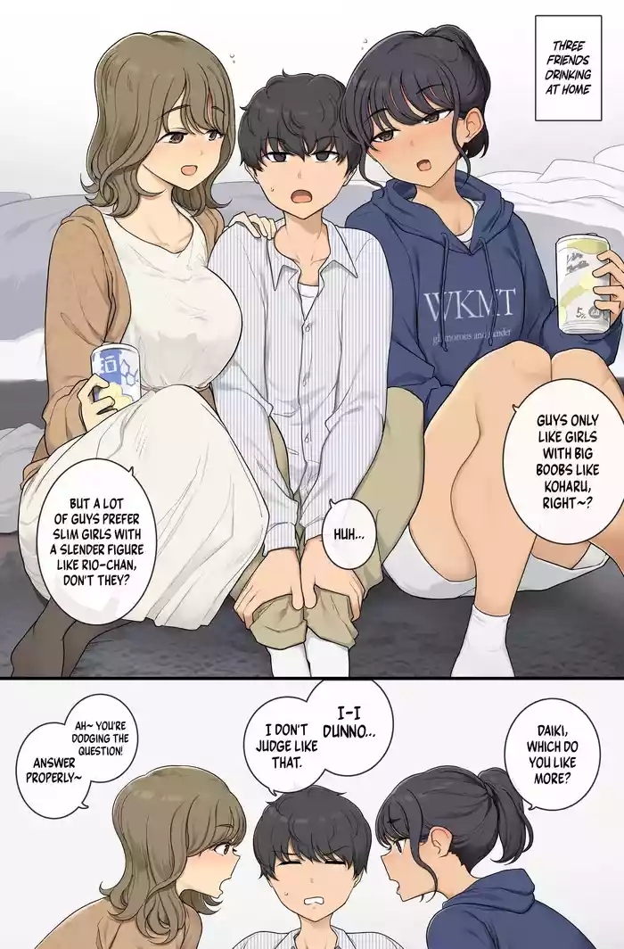 Kyasha to Homan no Ma Ni Tatasa Reru 3P | Threesome Caught Between Slim And Voluptuous